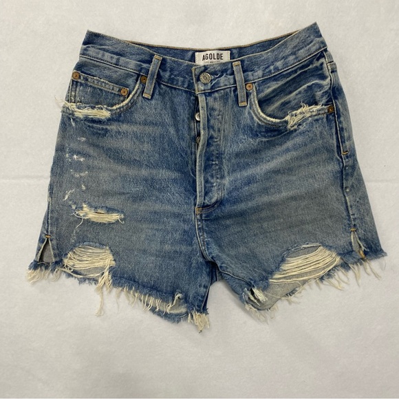 Agolde Dee High Rise Vintage Button Fly Shorts 27 - Picture 1 of 11